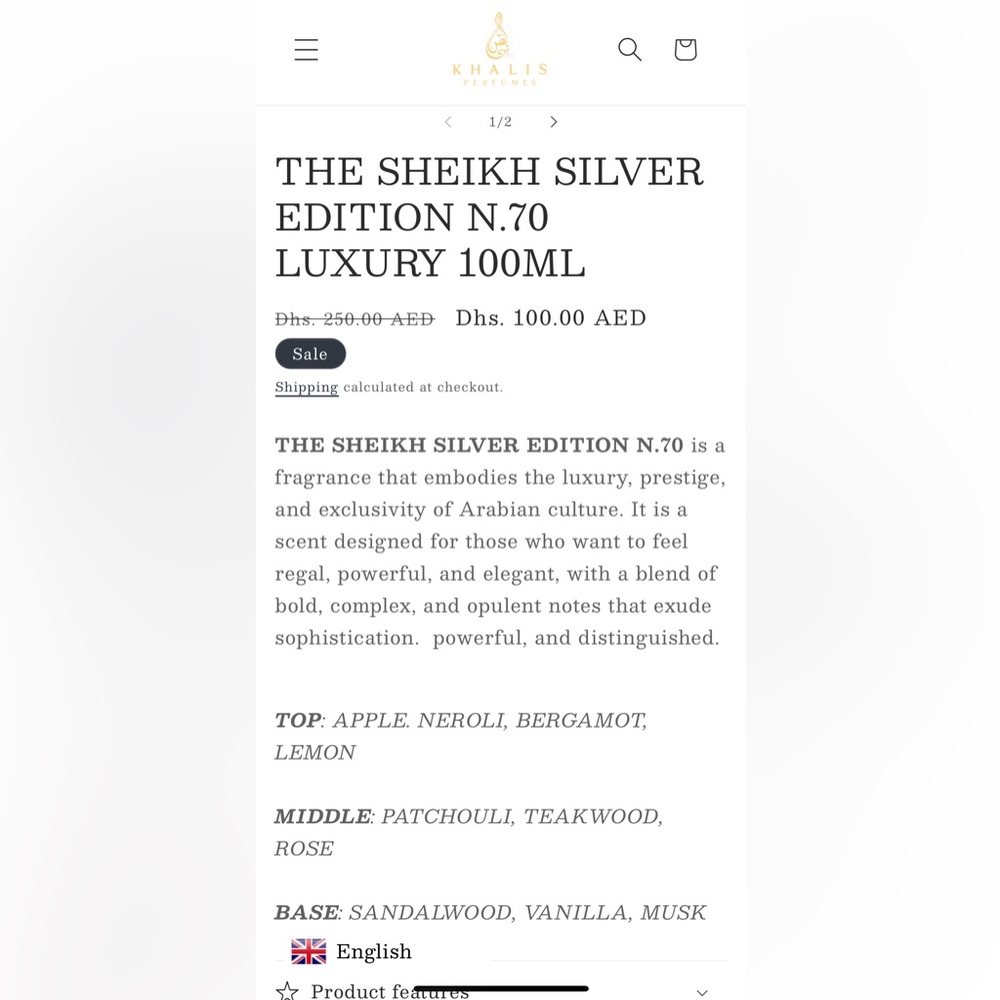 The Sheik Silver Edition Eau de Parfum by Khalid, 100ml unopened. Limited!! - Picture 4 of 5